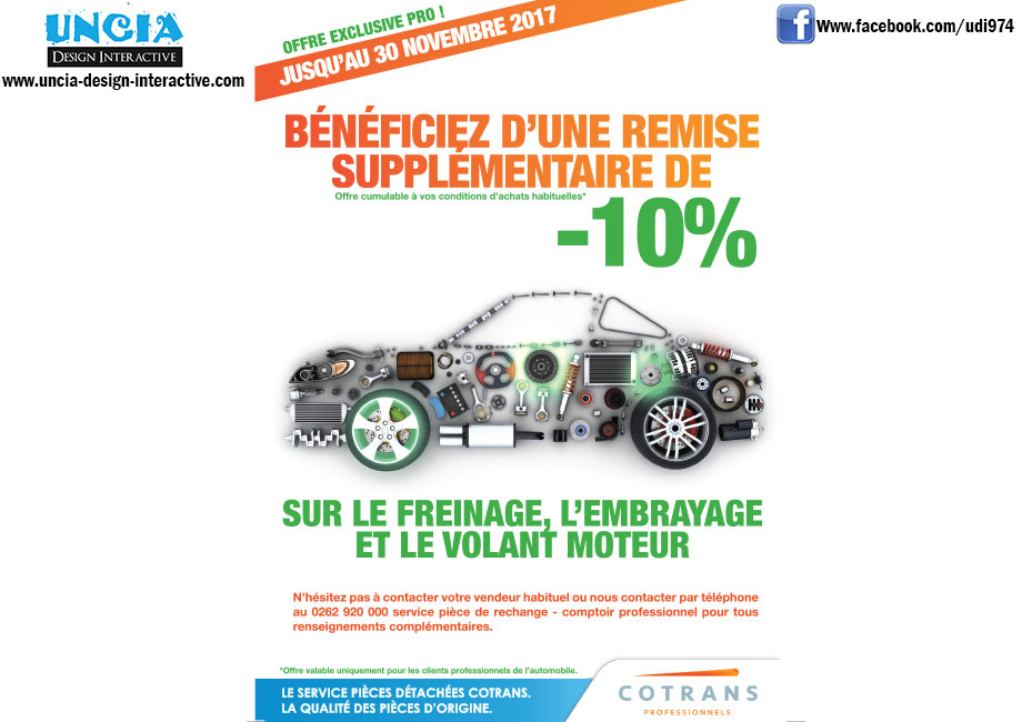 Cotrans, remise de 10% sur le freinage, l'embrayage et le volant moteur