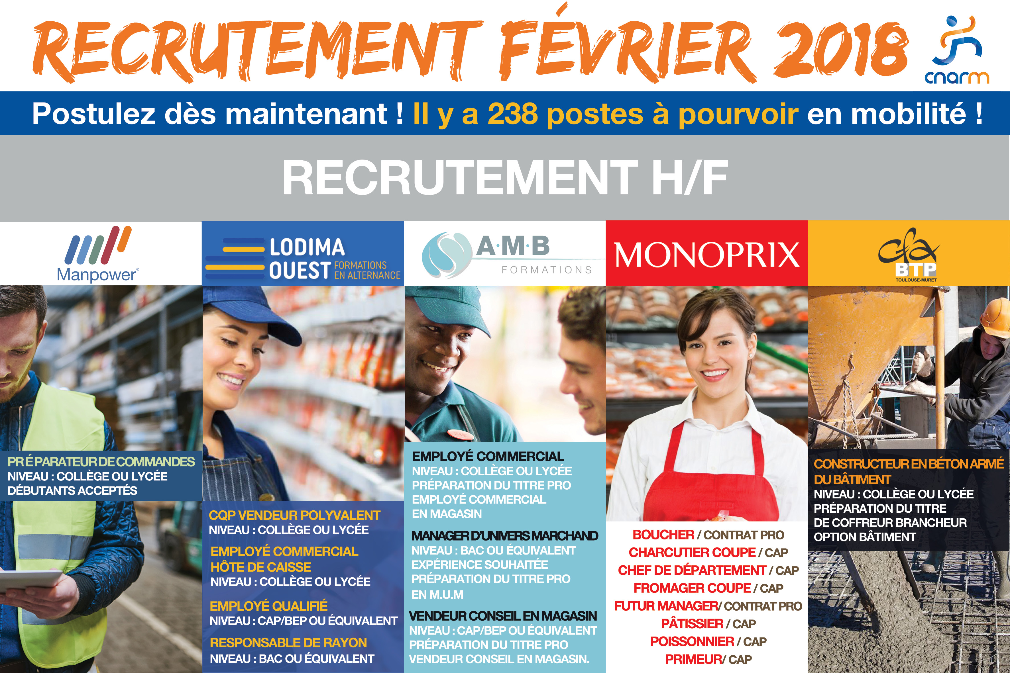 Recrutement emploi mobilité février 2018 - CNARM