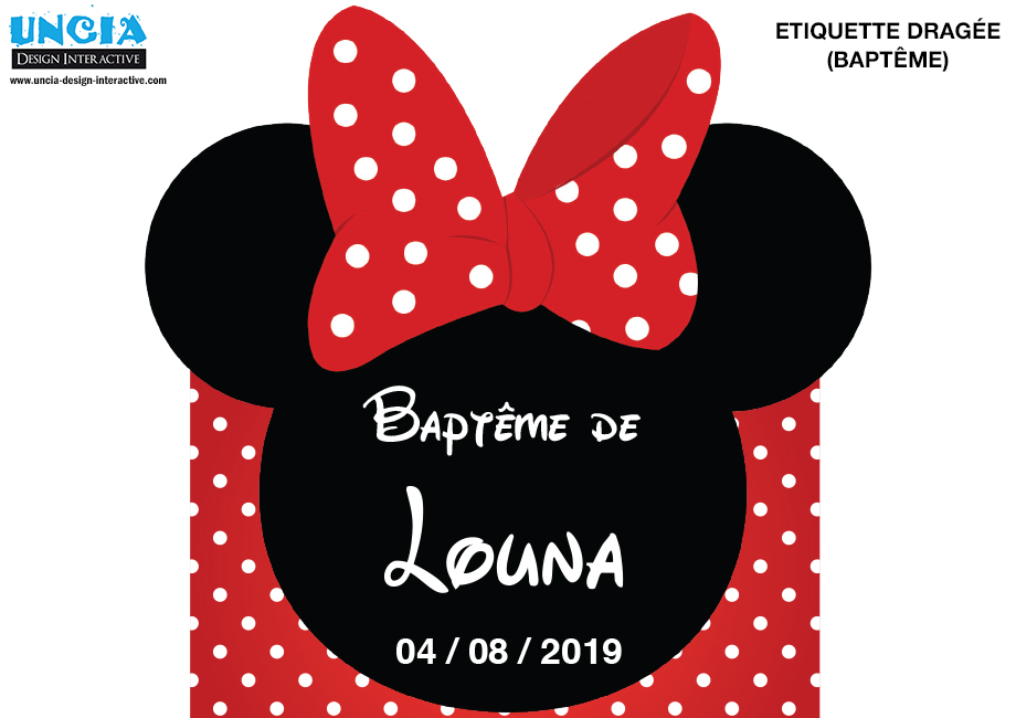 Carte Baptême Minnie