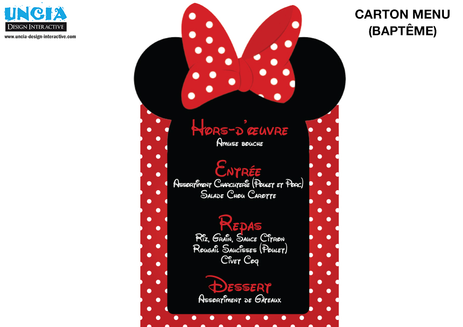 Carte Baptême Minnie